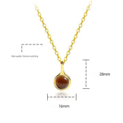 【Mihmily】Natural Tiger Eye Stone Personalized Necklace - Fashionable and Exquisite, Simple and Elegant, Perfect Gift