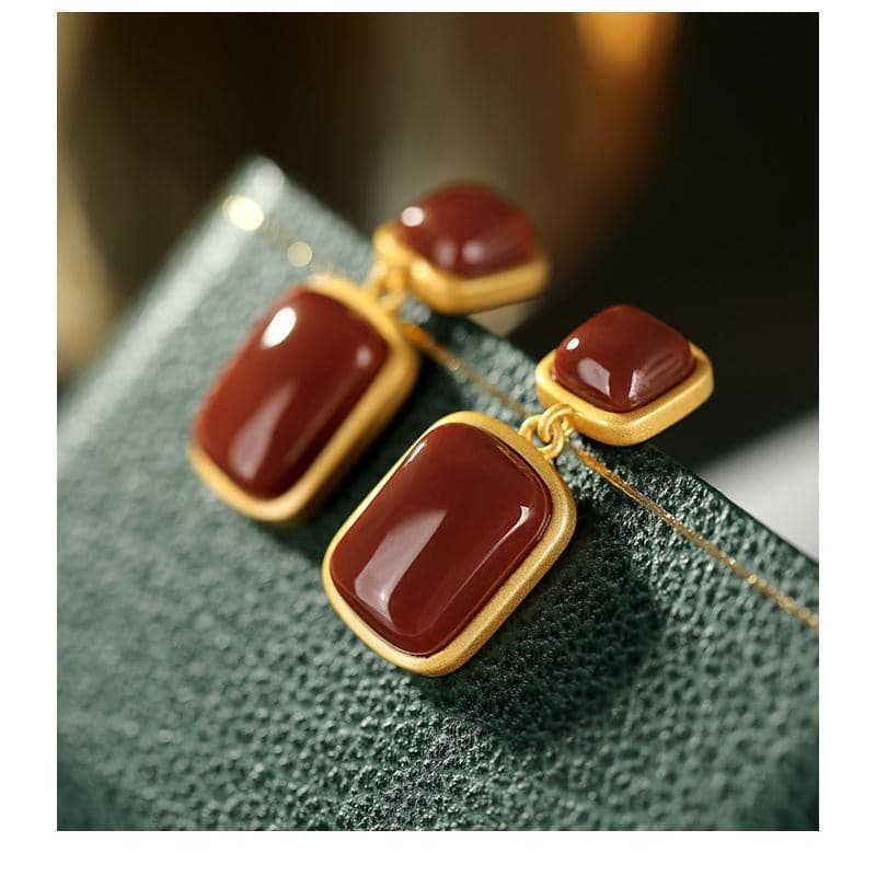 red agate earrings