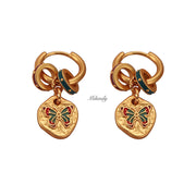 【Mihmily】Vintage enamel oil drip butterfly earrings - elegant, fashionable and versatile vintage accessories that make people happy