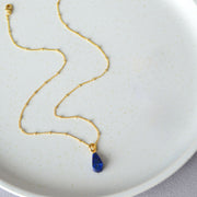 Mihmily brand-natural lapis lazuli pendant necklace, simple and stylish three-dimensional