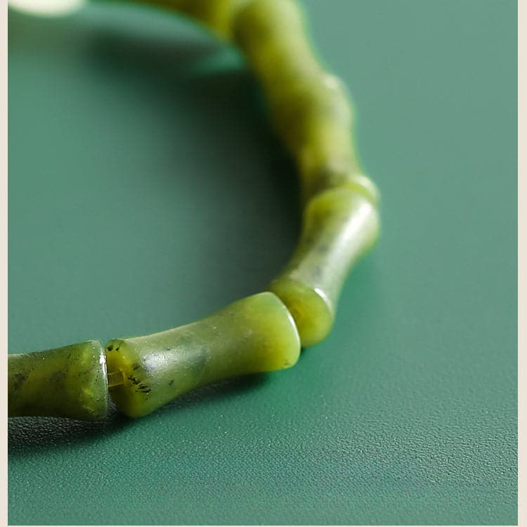 【Mihmily】Natural Jade Bracelet - Handmade, Exquisite Imitation Bamboo, Elegant and Retro, Perfect Gift